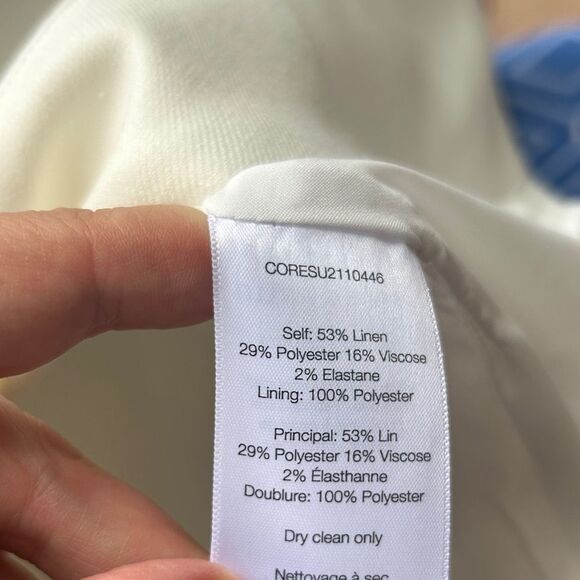 Veronica Beard Tamara White Linen Collarless Vest - Picture 12 of 12